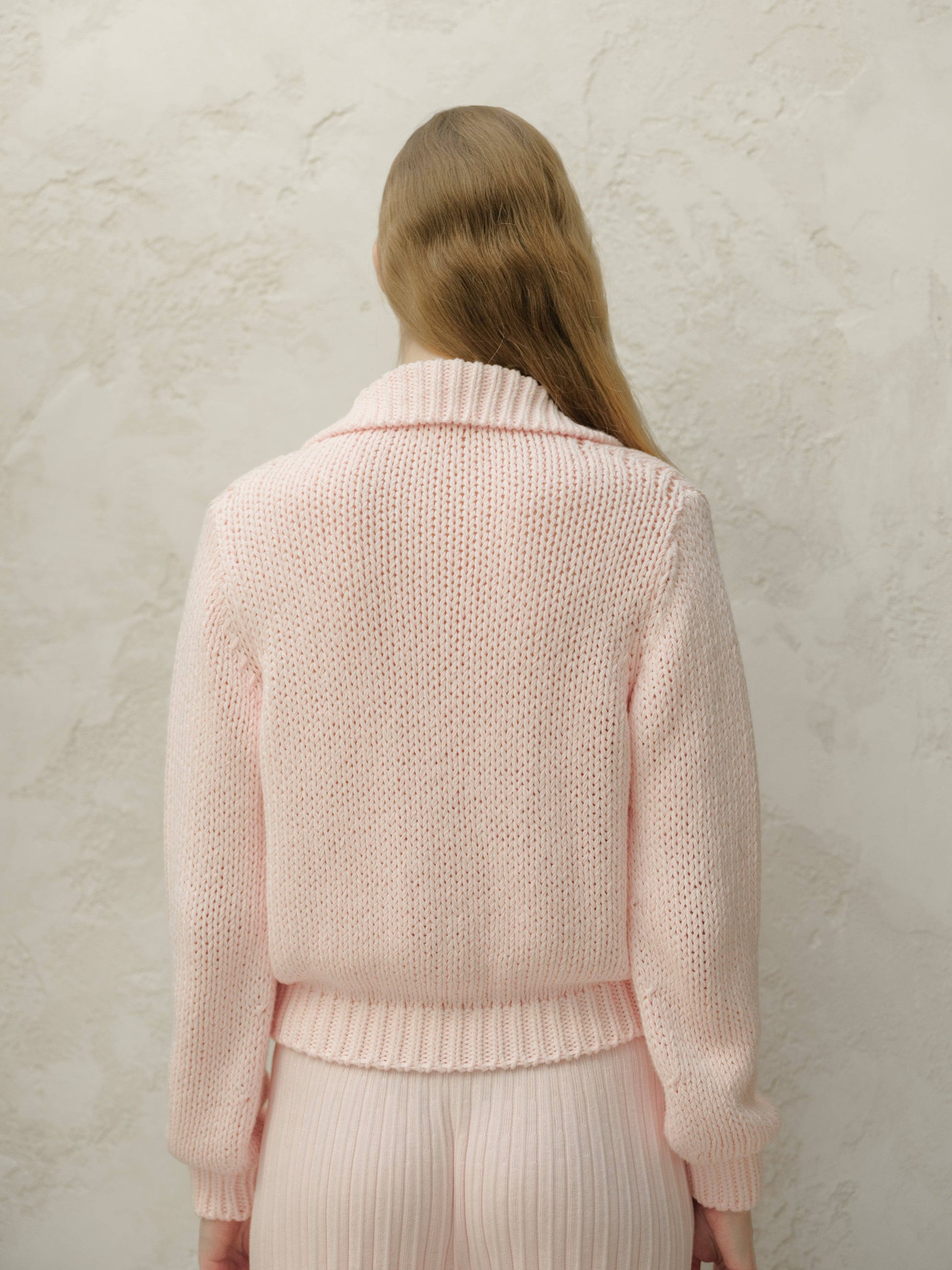Giacca cardigan in maglia con colletto e bottoni
