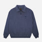 Felpa Sauce con mezza zip tinta a pigmenti blu navy sbiadito