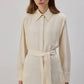Camicia in raso con cintura