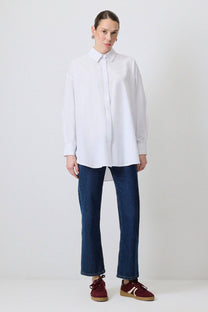 Camicia in popeline oversize a vestibilità comoda