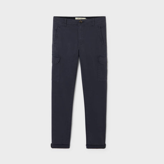 Pantaloni cargo blu navy in cotone