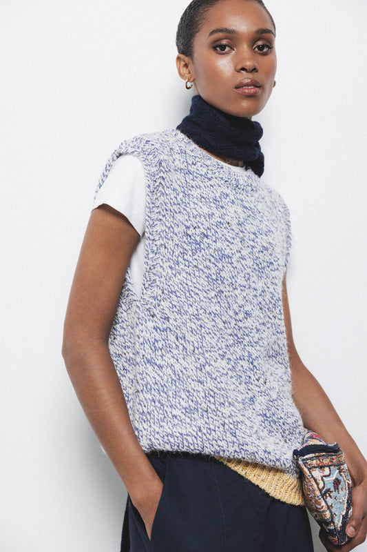 Gilet in maglia con bordi a contrasto