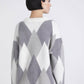 Maglione jacquard a rombi girocollo