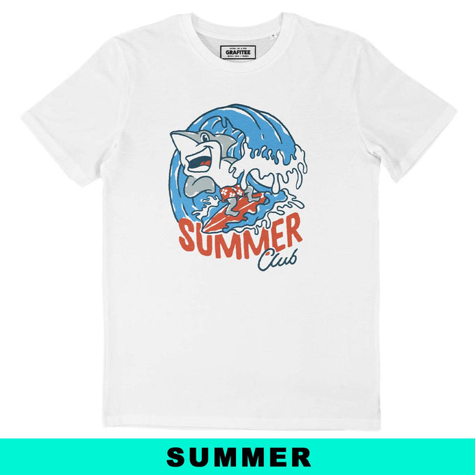 T-shirt Summer Club con grafica squalo