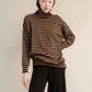 Maglione dolcevita a righe oversize in misto cashmere