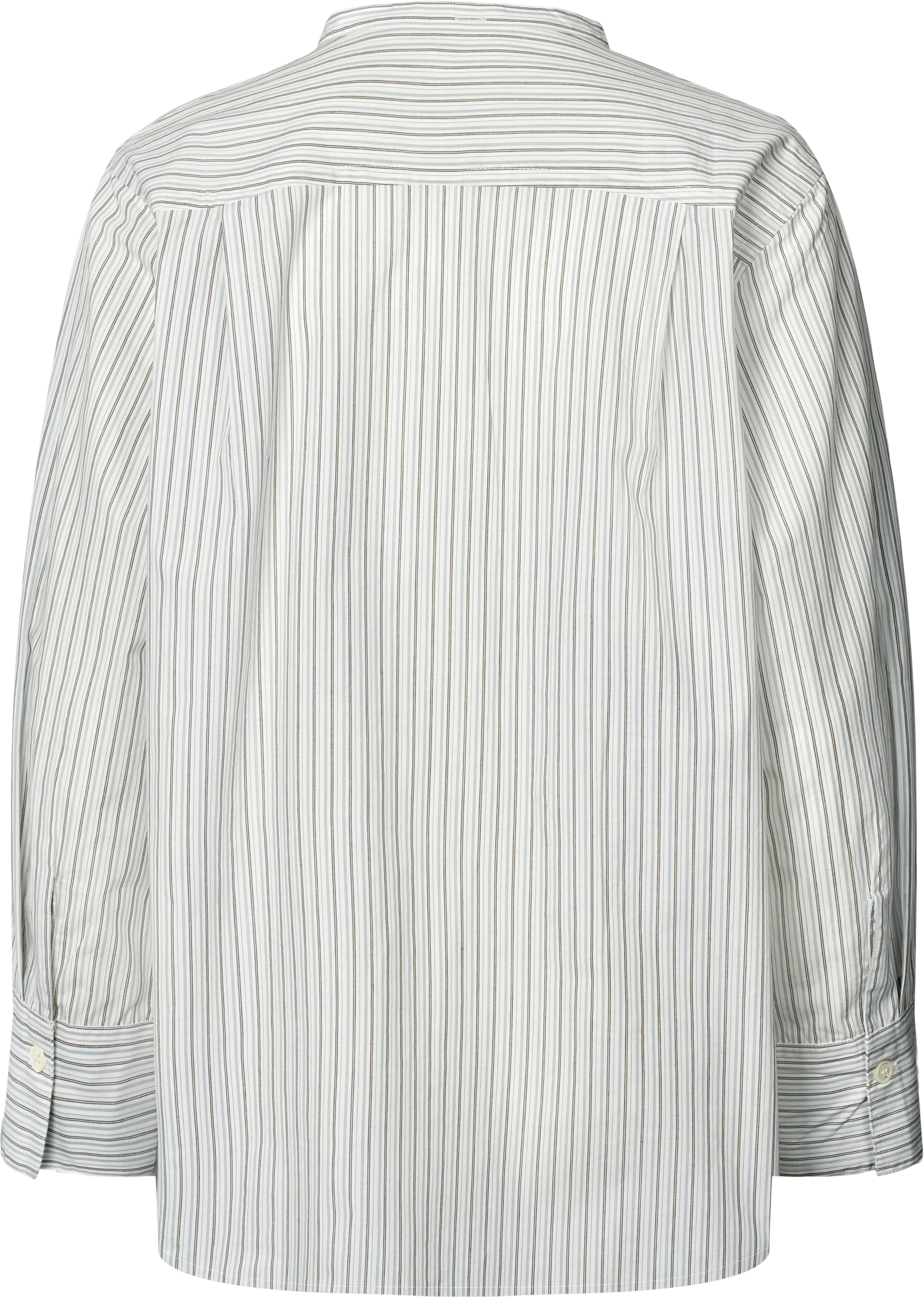 Camicia Beate in cotone biologico a righe sottili blu