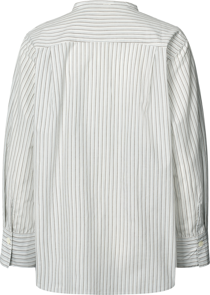 Camicia Beate in cotone biologico a righe sottili blu