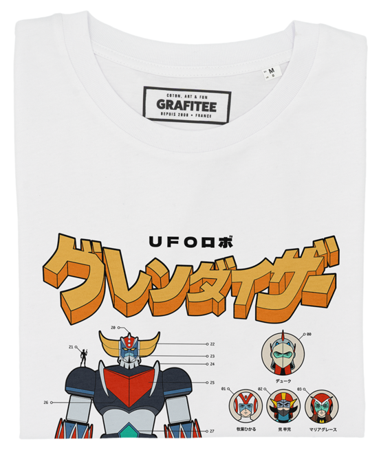 T-shirt UFO Robot Anatomia Goldrake in Cotone Biologico