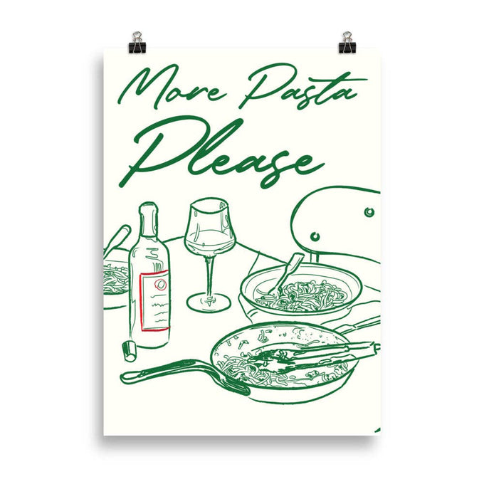 Poster decorativo “More Pasta Please”