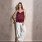 Top in raso con pizzo