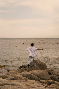 T-shirt oversize in cotone biologico con stampa sole