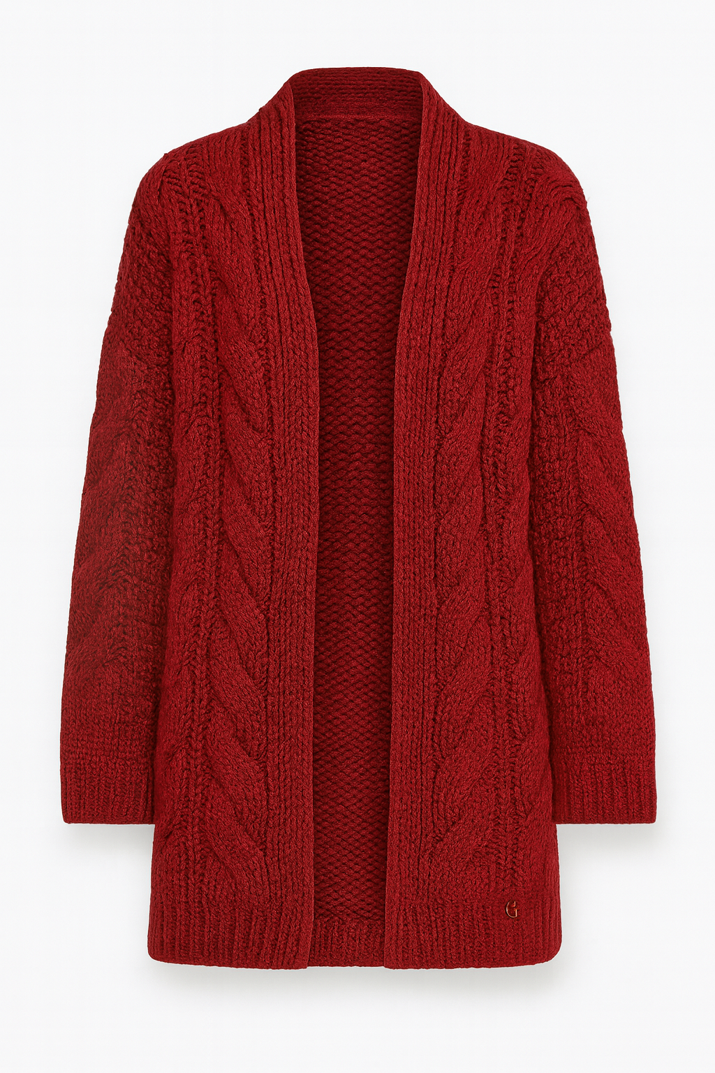 Cardigan lungo intrecciato oversize