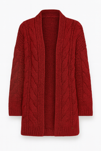 Cardigan lungo intrecciato oversize
