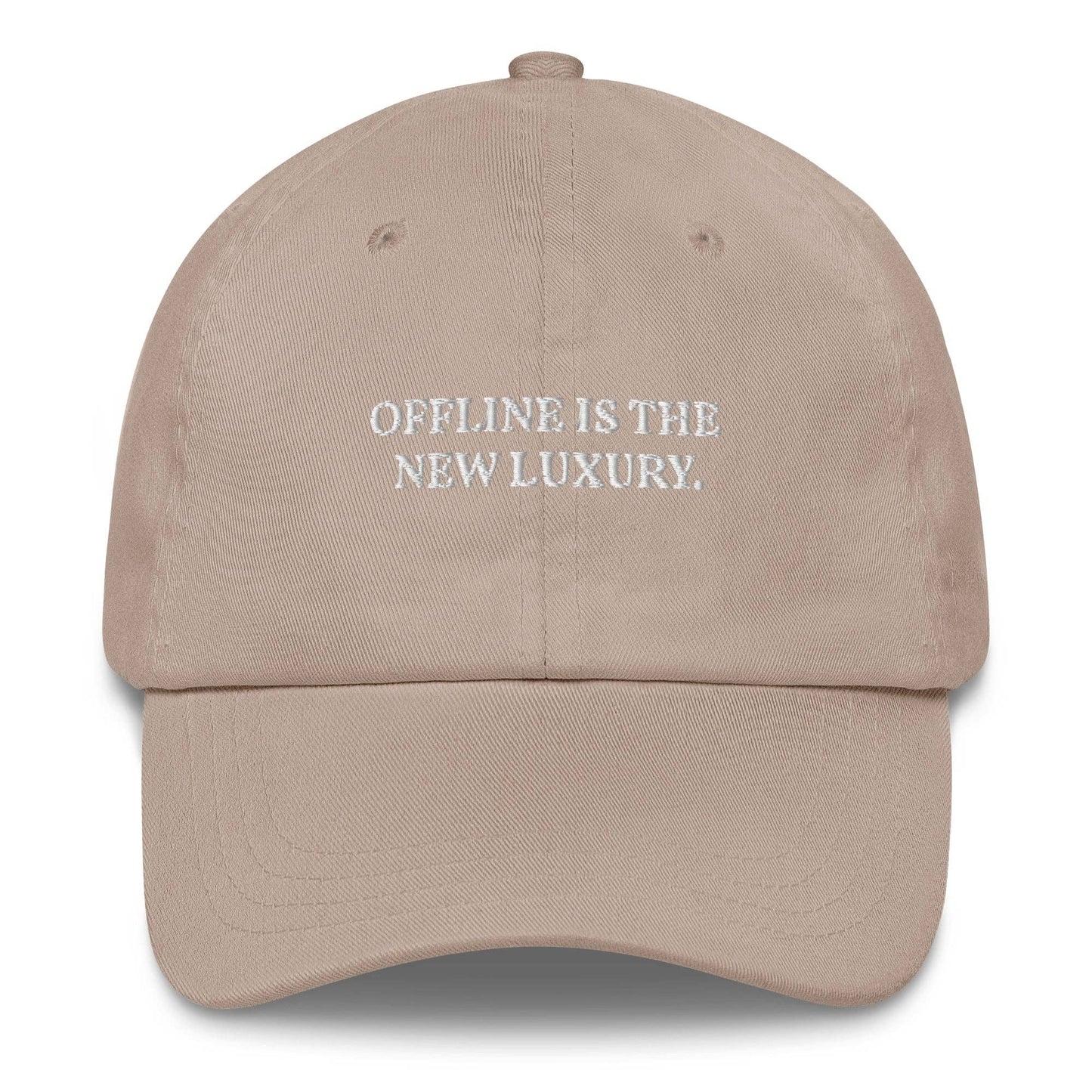 Cappellino da baseball con ricamo “Offline Is The New Luxury”