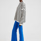 Maglione oversize a righe bianche e nere