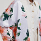 Kimono lungo con frange e stampa floreale