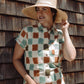 Abito camicia Loren a quadri ikat in cotone