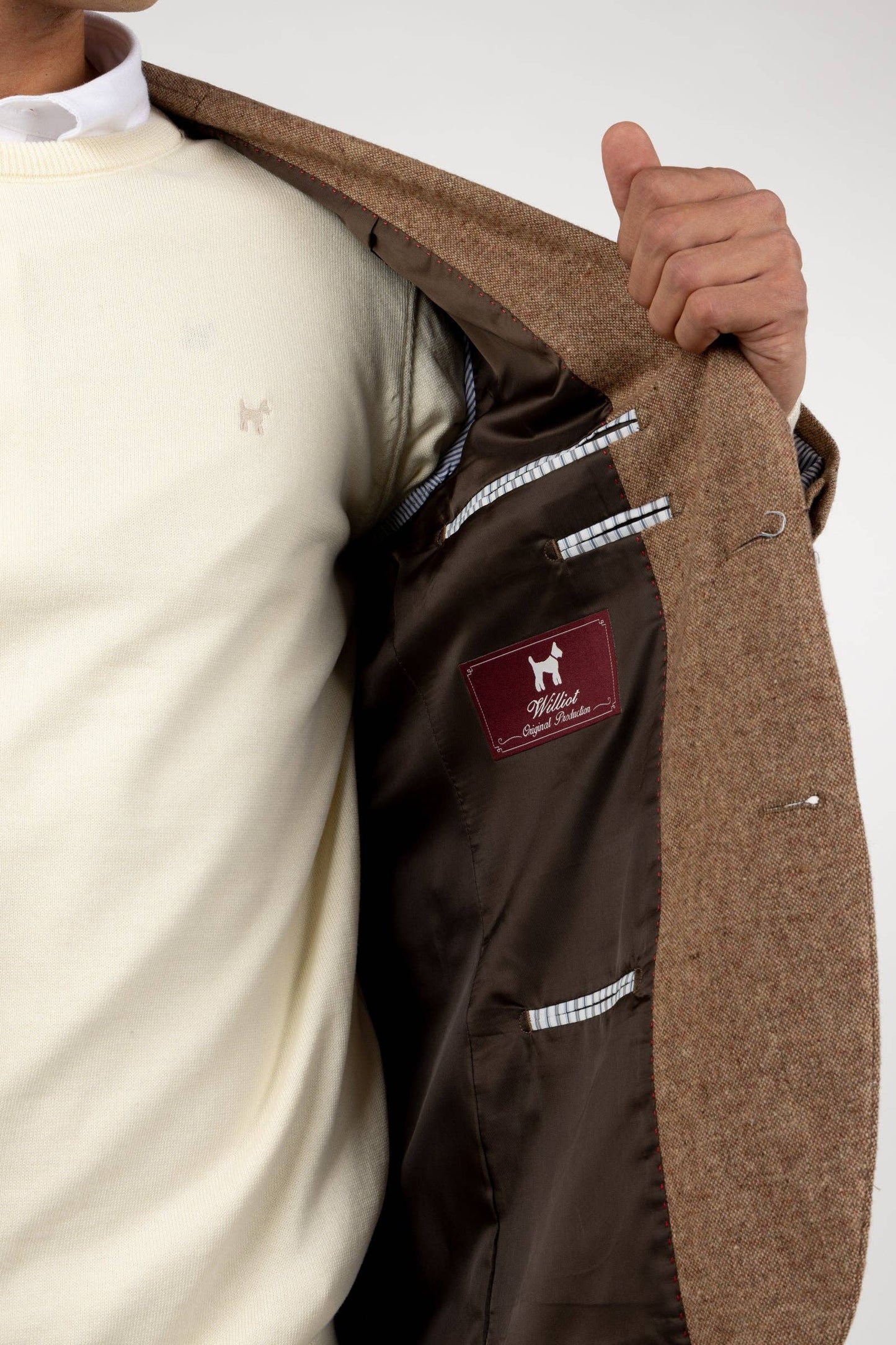 Giacca blazer in lana beige Lisa