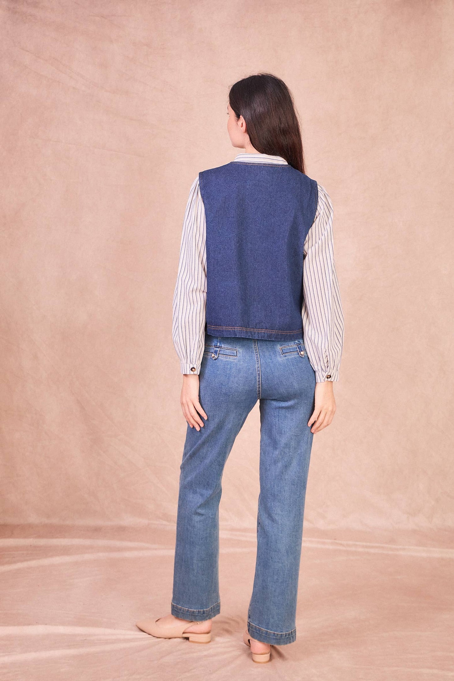 Gilet denim in cotone Imané