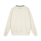 Felpa girocollo color block verde e beige old school