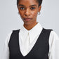 Gilet a maglia lungo nero con scollo a V