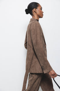 Blazer in velluto a coste con cintura