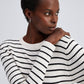 Maglione a righe in maglia a coste