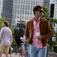 Camicia a righe rosa Five slim fit con dettagli ricamati