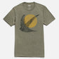 T-shirt uomo leggera con stampa rondine oliva