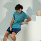 T-shirt vintage verde in cotone biologico con logo ricamato