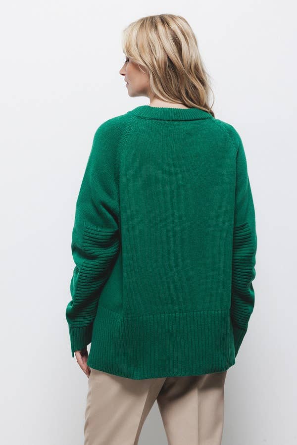 Maglione in maglia strutturata con girocollo