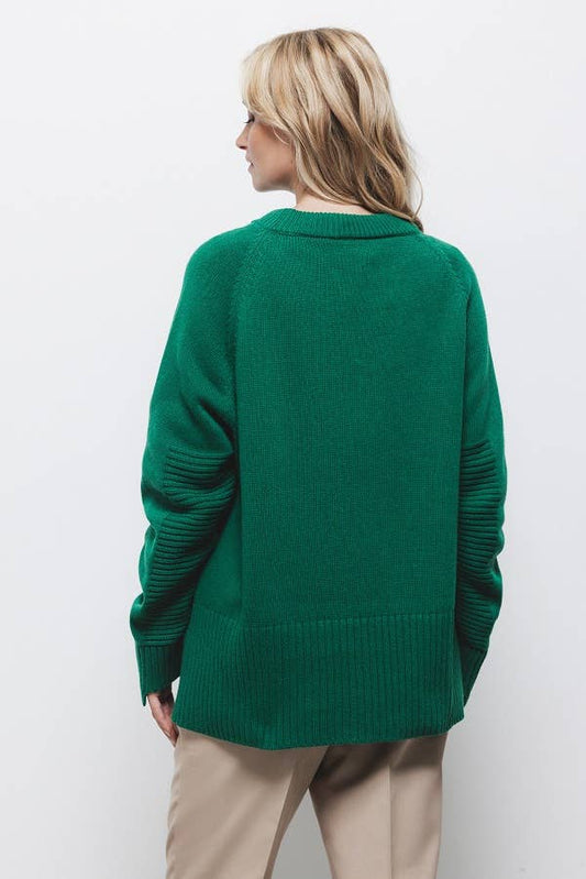 Maglione in maglia strutturata con girocollo
