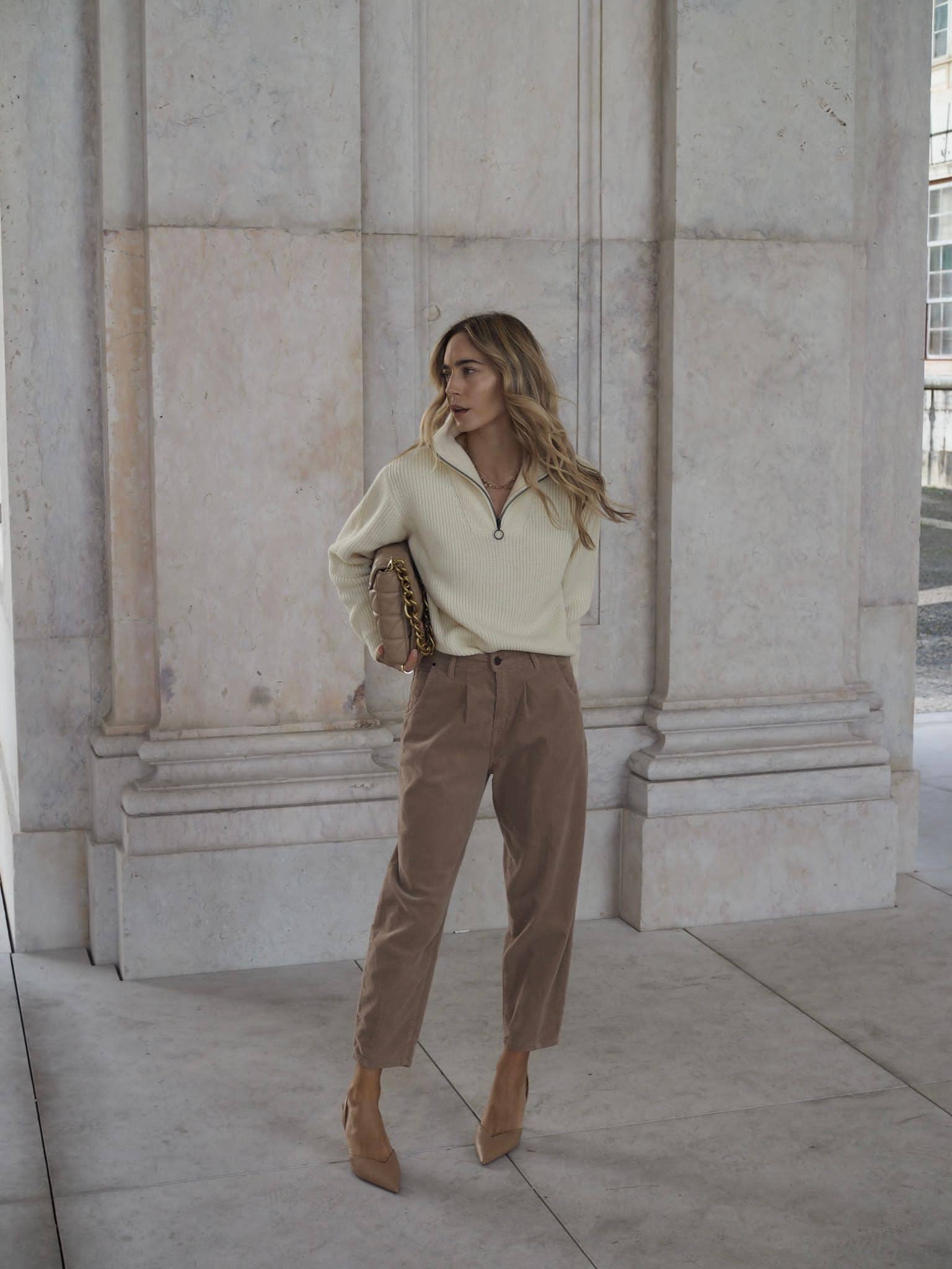 Pantaloni in bombazine relaxed fit