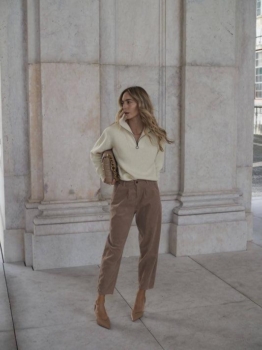 Pantaloni in bombazine relaxed fit