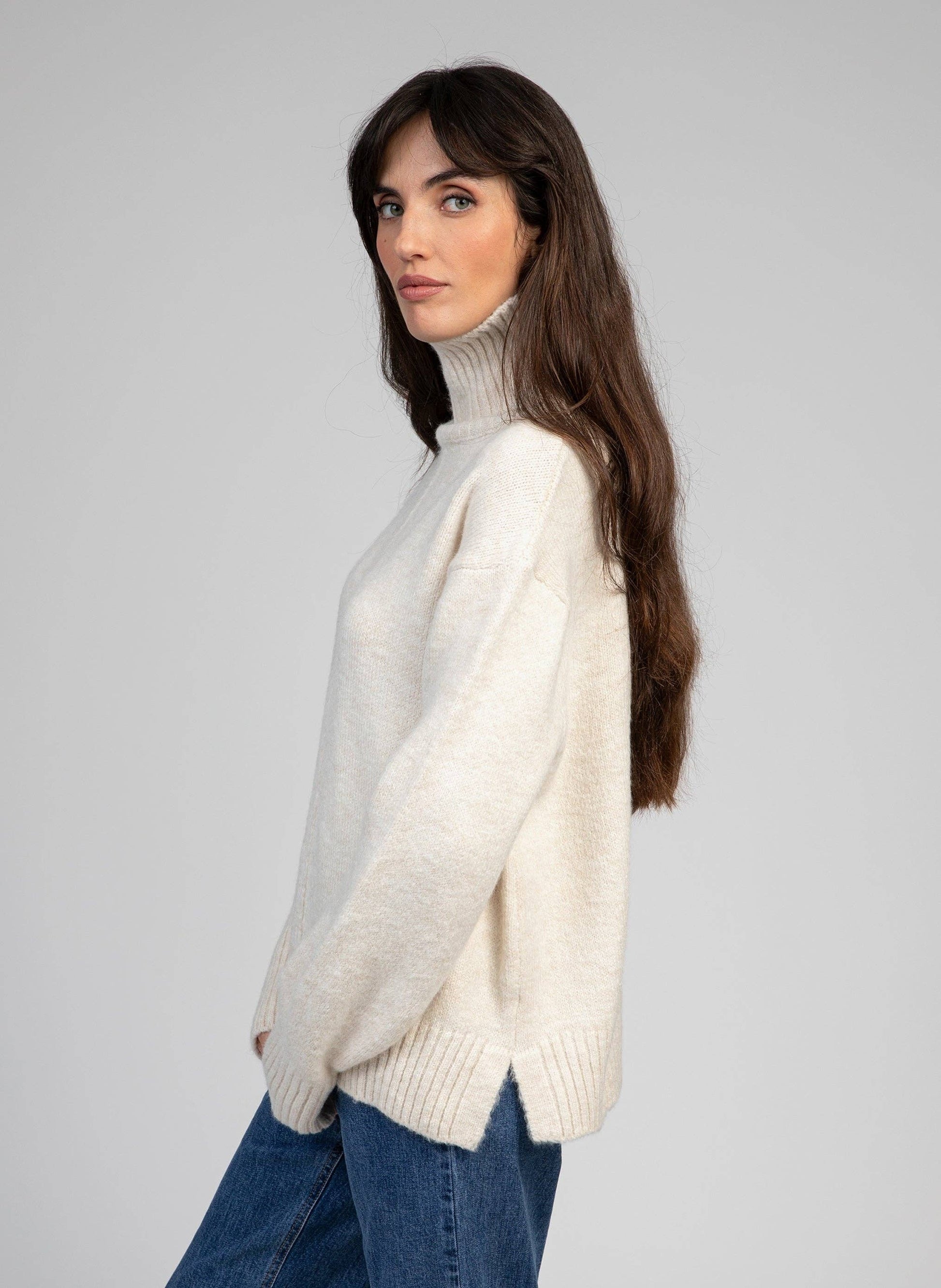Maglione dolcevita ecrù LIPY