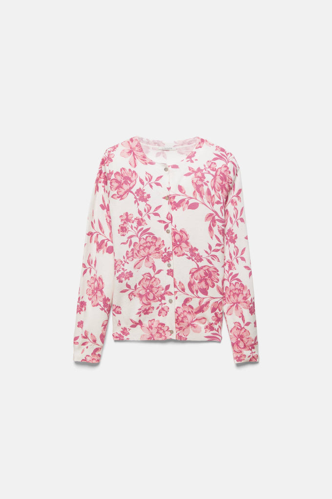 Cardigan in maglia con motivo floreale