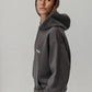 Felpa hoodie nera effetto vissuto oversize