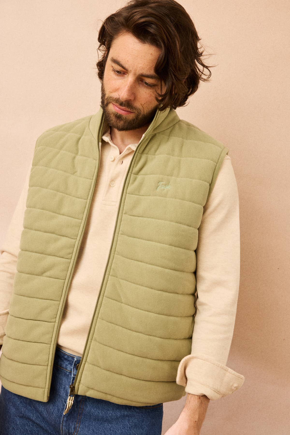Gilet imbottito senza maniche Ami color salvia