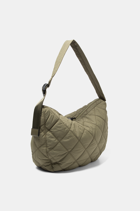 Borsa a spalla trapuntata a rombi con tracolla regolabile
