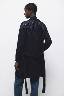 Cardigan in maglia strutturata con cintura