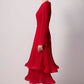 Abito midi in chiffon plissé con cintura a fascia