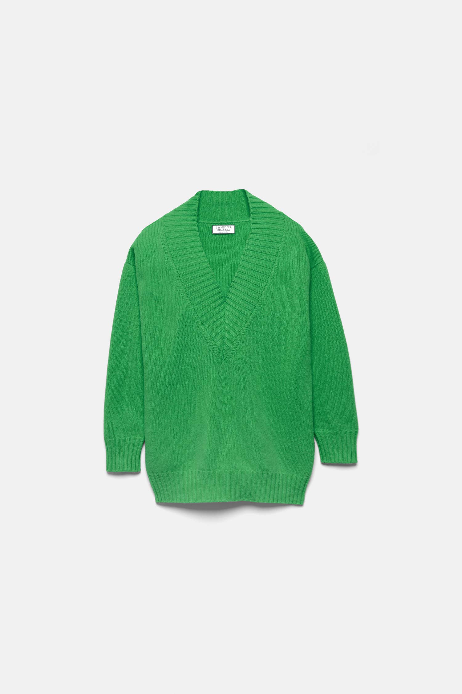 Maglione a maglia rasata con scollo a V