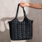Borsa shopper trapuntata in ecopelle