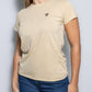 T-shirt donna beige antimacchia in cotone