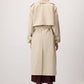 Trench doppiopetto in twill di cotone color crema