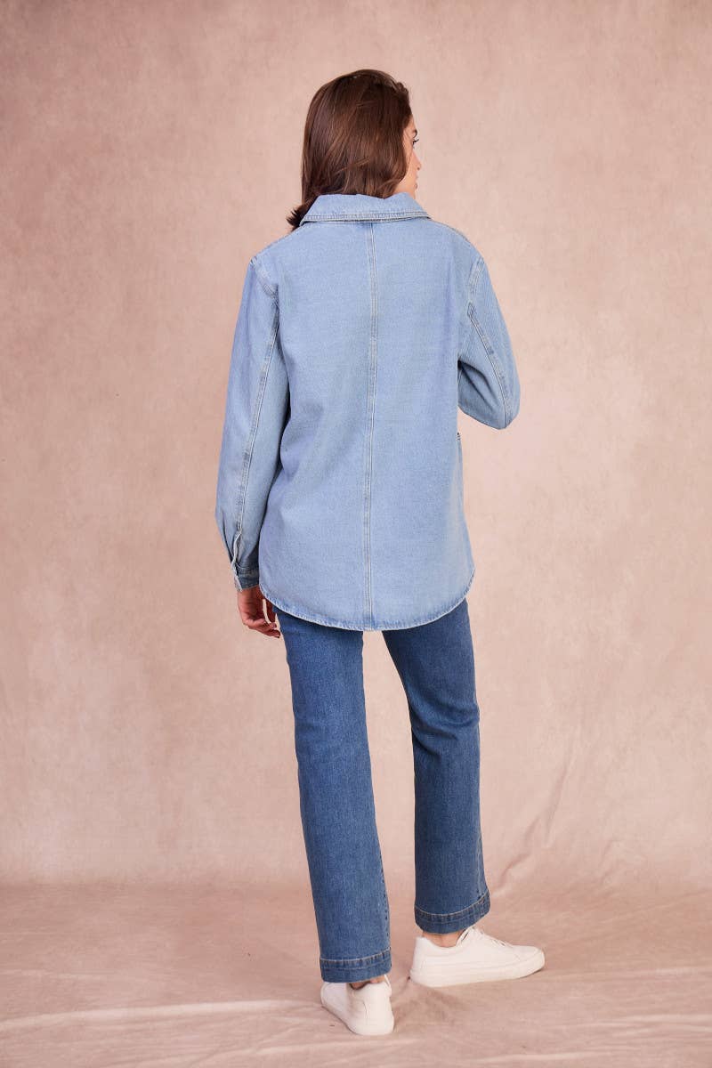 Sovracamicia in denim Gilda oversize