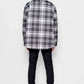 Camicia imbottita tartan bianco e nero Nemesi