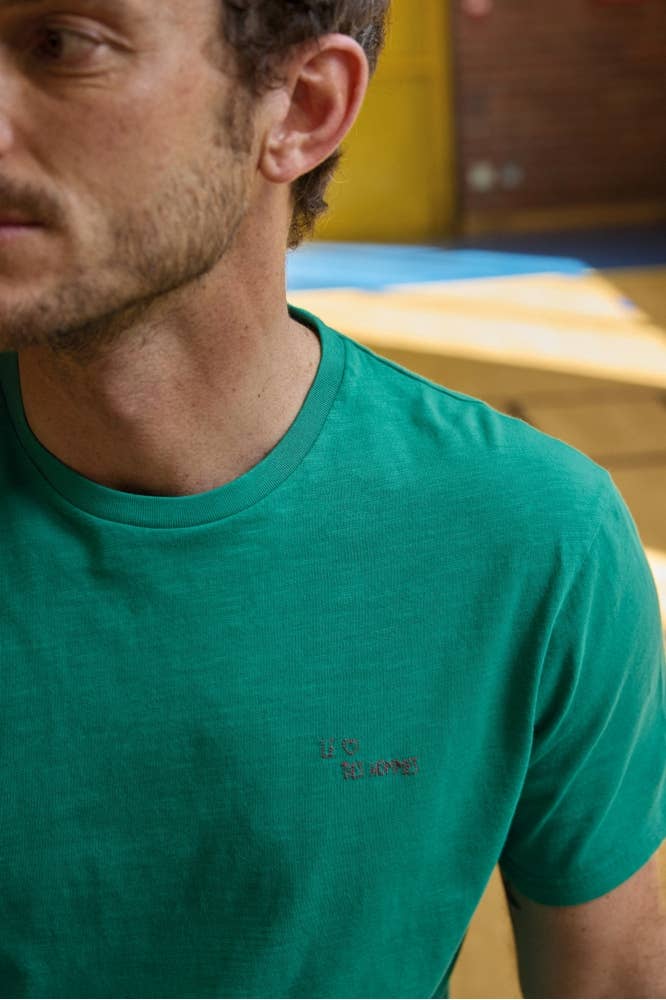 T-shirt Feel Good in cotone verde elettrico