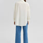 Camicia oversize beige con dettaglio manica