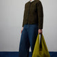 Borsa shopper in peluche verde